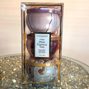 NEW HUNTINGTON HOME 3 PACK MINI CANDLES TINS SOY COCONUT WAX CANDLES
